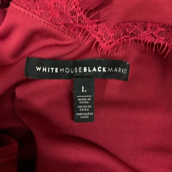 White House Black Market cold shoulder lace detail blouse - Picture 6 of 7